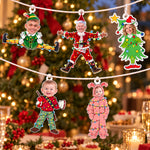 Custom Face Banner For Christmas Party Family, White Elephant Office Xmas Party - Personalized Garland Banner