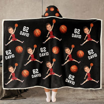 Custom Face Basketball Players - Personalized Photo Wearable Blanket Hoodie