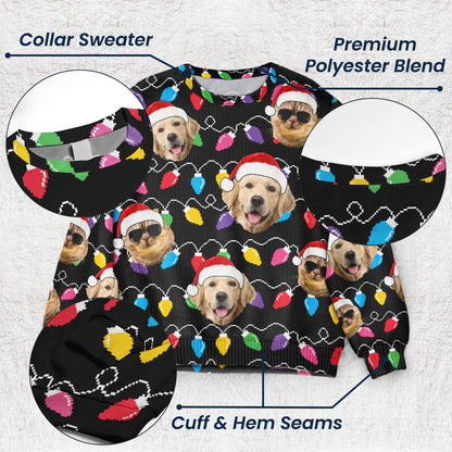 Custom Face Christmas Family Pet Funny Xmas Leds - Personalized Photo Ugly Sweater