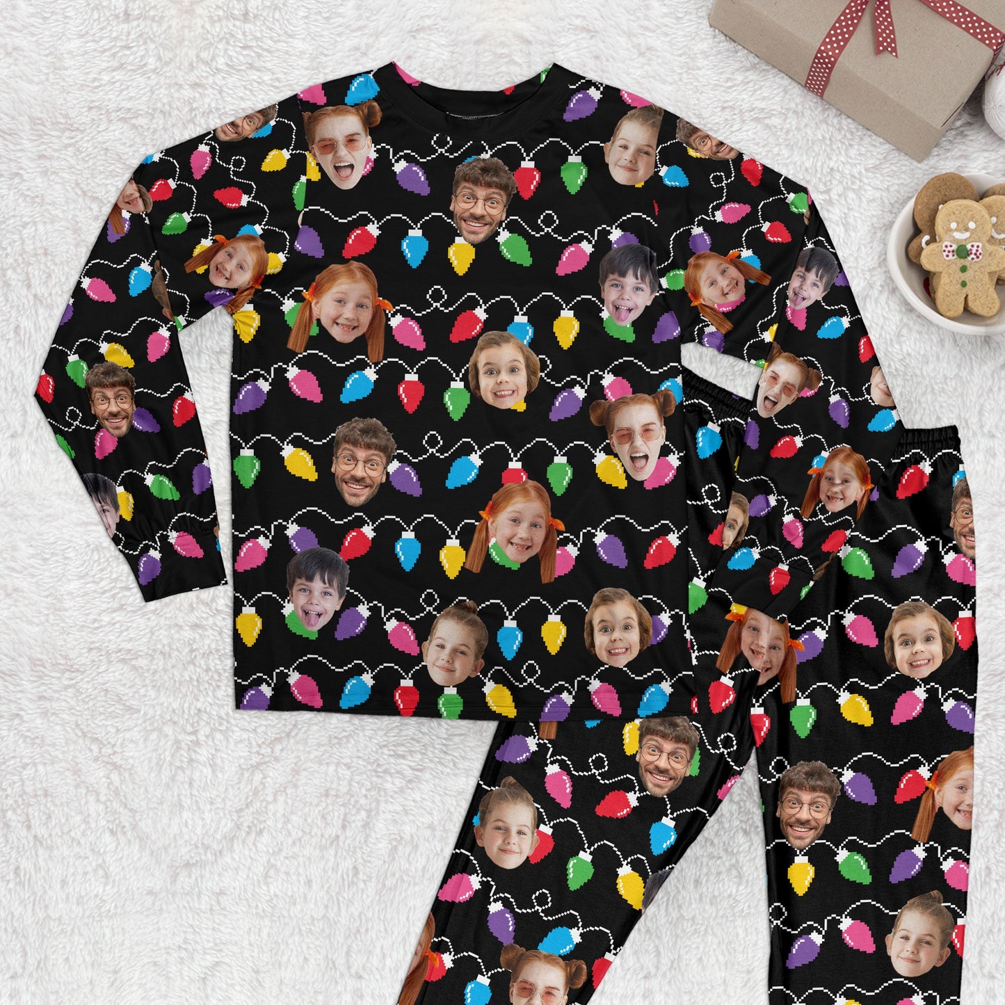 Custom Face Christmas Family Silly Xmas Leds - 6-10 Photos - Personalized Pajamas