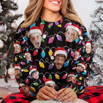 Custom Face Christmas Family Silly Xmas Leds - Personalized Photo Ugly Sweater