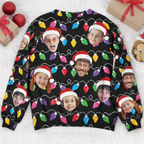 Custom Face Christmas Family Silly Xmas Leds - Personalized Photo Ugly Sweater