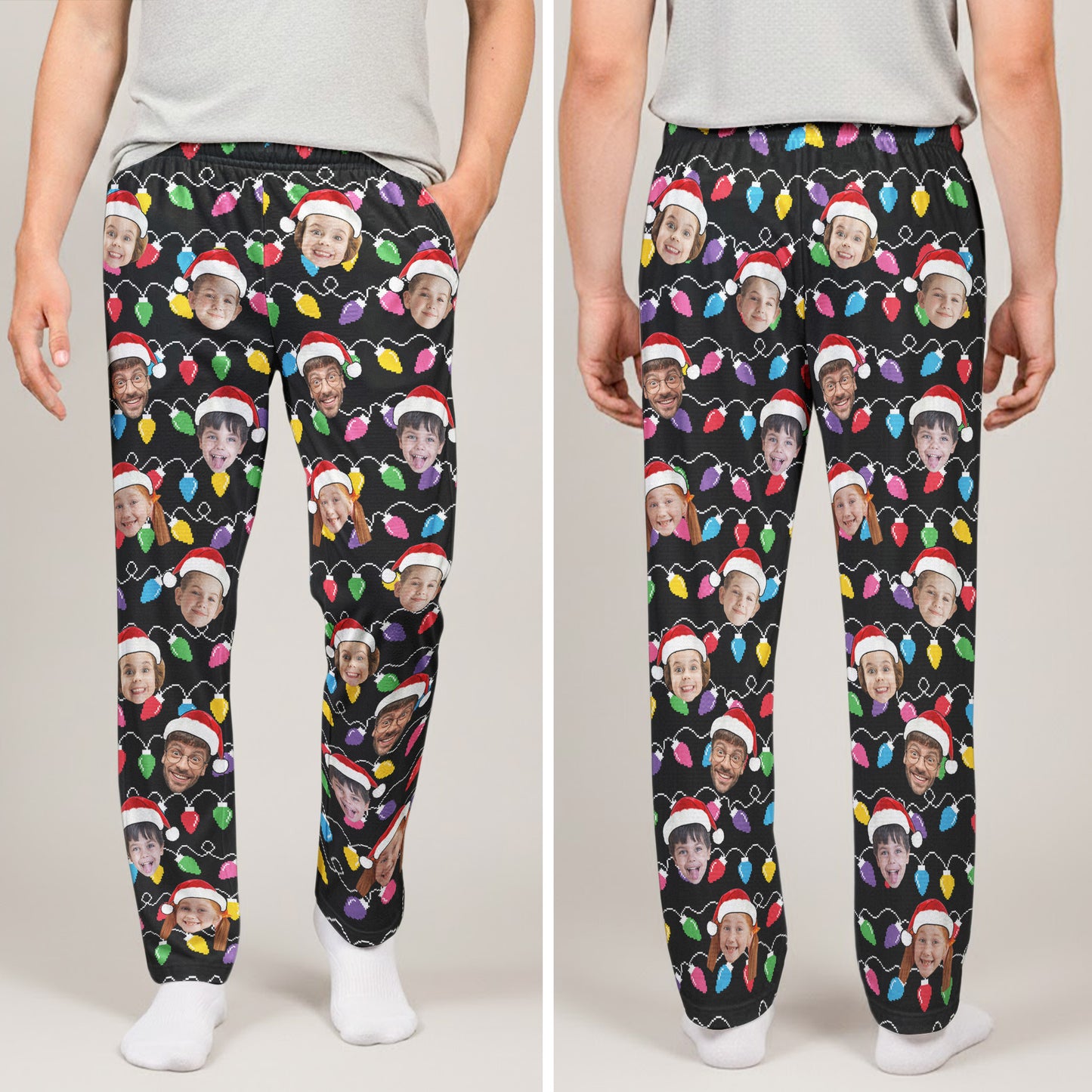 Custom Face Christmas Family Silly Xmas - Personalized Photo Lounge Pants