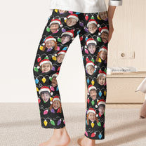 Custom Face Christmas Family Silly Xmas - Personalized Photo Satin Pajama Pants