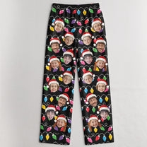 Custom Face Christmas Family Silly Xmas - Personalized Photo Satin Pajama Pants