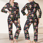 Custom Face Christmas Family Silly Xmas - Personalized Photo Satin Pajama Set
