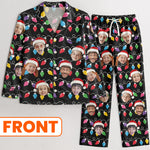 Custom Face Christmas Family Silly Xmas - Personalized Photo Satin Pajama Set