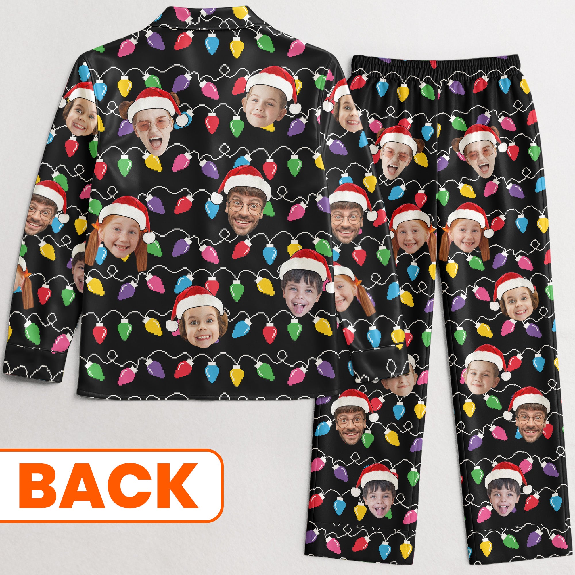 Custom Face Christmas Family Silly Xmas - Personalized Photo Satin Pajama Set