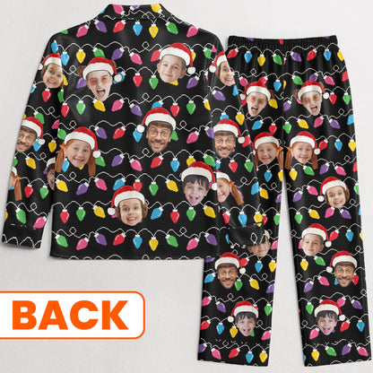 Custom Face Christmas Family Silly Xmas - Personalized Photo Satin Pajama Set