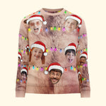 Custom Face Christmas Funny Ugly Sweater - Personalized Photo Ugly Sweater