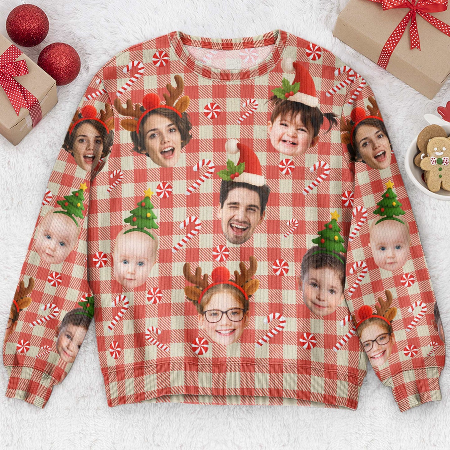 Custom Face Christmas Silly Family, Friends, Co-Workers - Personalized Ugly Sweater