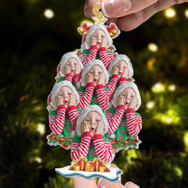 Custom Face - Christmas Tree - Personalized Acrylic Photo Ornament