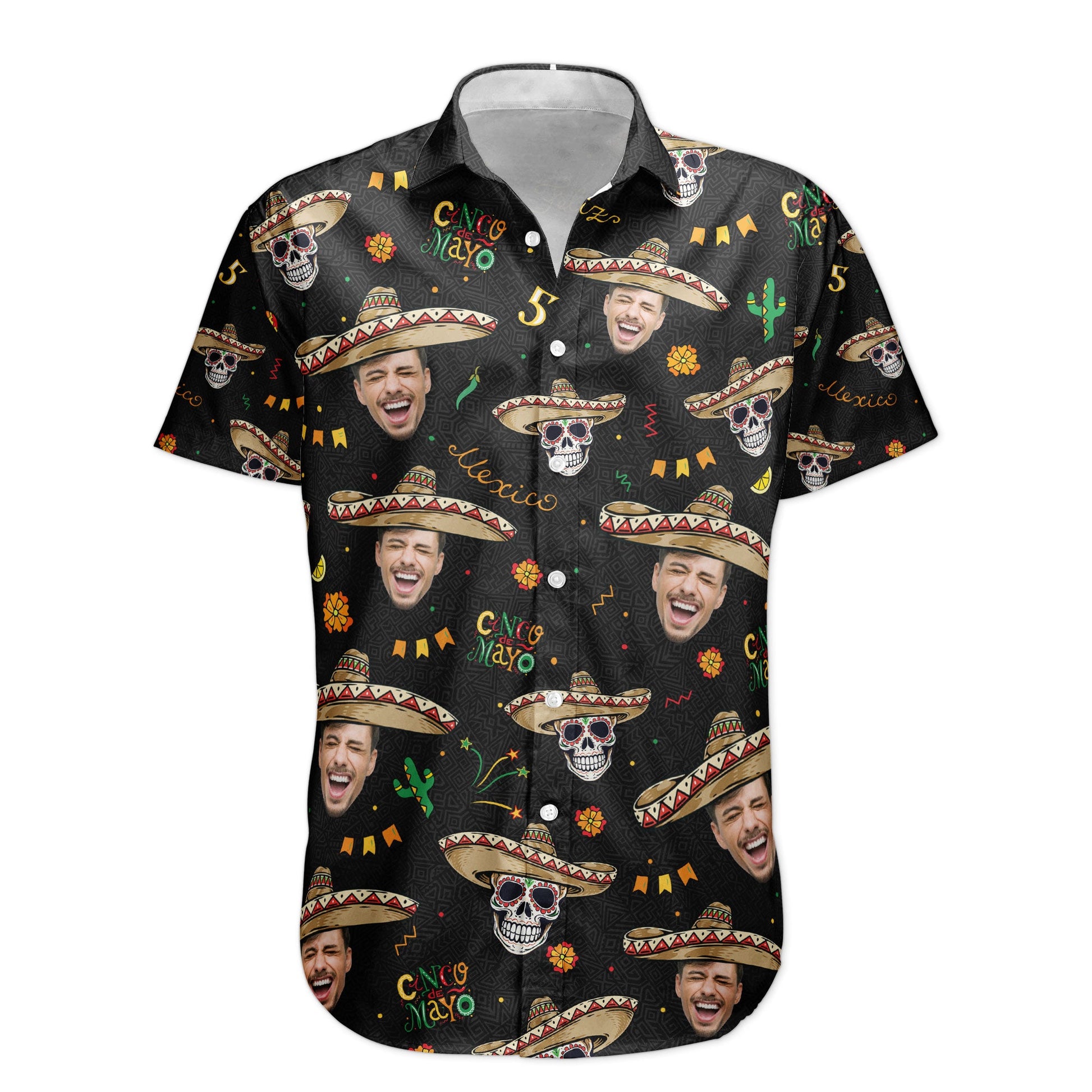 Custom Face Cinco de Mayo Mexican Hawaiian Shirt Custom Face Cinco de Mayo Mexican Hawaiian Shirt