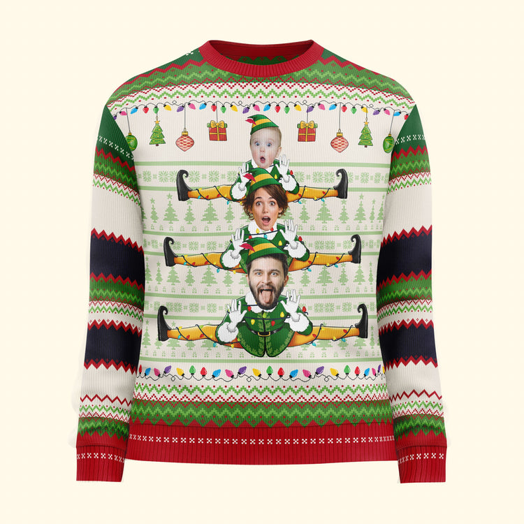 Custom-Face-Family-Funny-Elf-Christmas-Tree-Personalized-Photo-Ugly-Sweater_2