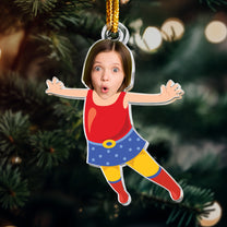 Custom Face For Kids Superheroes - Personalized Acrylic Photo Ornament