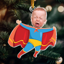 Custom Face For Kids Superheroes - Personalized Acrylic Photo Ornament