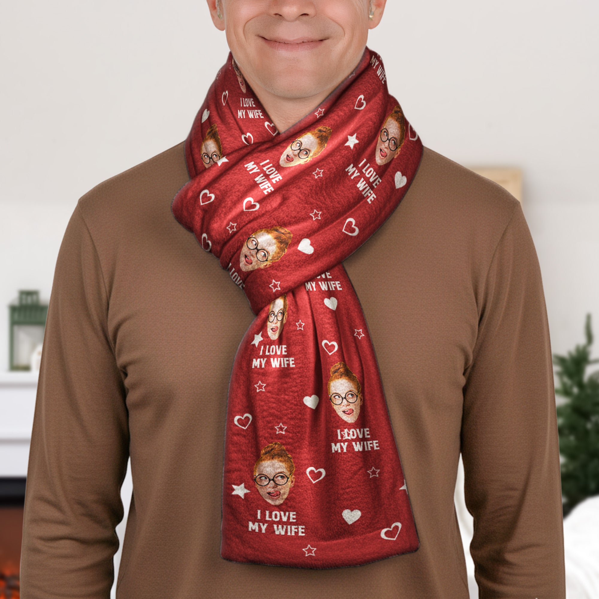 Custom Face For Men Women - Personalized Photo Fleece Scarf