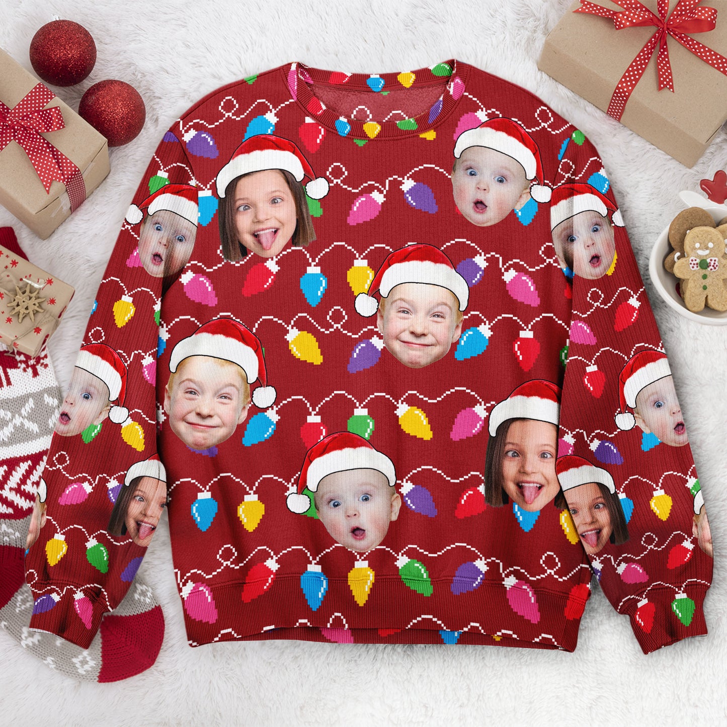 Custom Face Christmas Family Silly Xmas Leds - Personalized Photo Ugly –  Macorner
