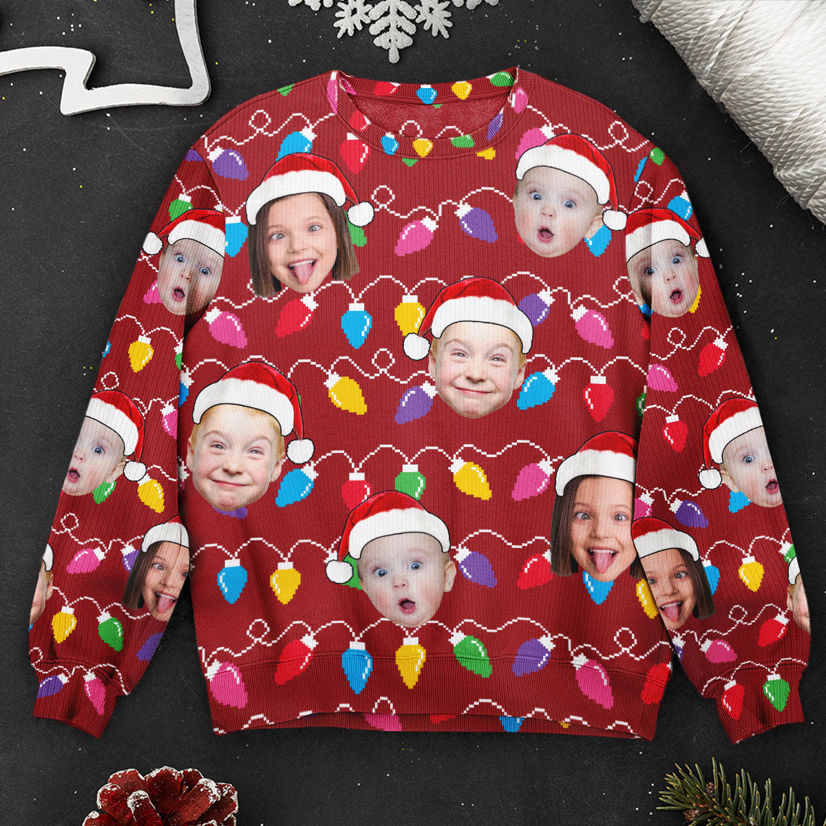 Custom Face Christmas Family Silly Xmas Leds - Personalized Photo Ugly –  Macorner