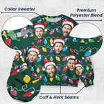 Custom Face Funny Christmas Silly Leds Light For Men - Personalized Photo Ugly Sweater
