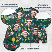 Custom Face Funny Christmas Silly Leds Light For Men - Personalized Photo Ugly Sweater