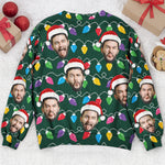 Custom Face Funny Christmas Silly Leds Light For Men - Personalized Photo Ugly Sweater