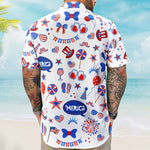 Custom Face Funny Happy 4th Of July - Personalized Photo Hawaiian Shirt - Independence Day Shirt