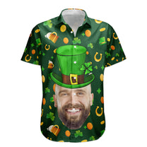 Custom Face Funny Happy St Patrick's Day - Custom Photo Hawaiian Shirts