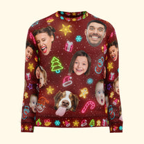 Custom Face Funny Light Up Christmas - Personalized Photo Ugly Sweater