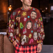 Custom Face Funny Light Up Christmas - Personalized Photo Ugly Sweater