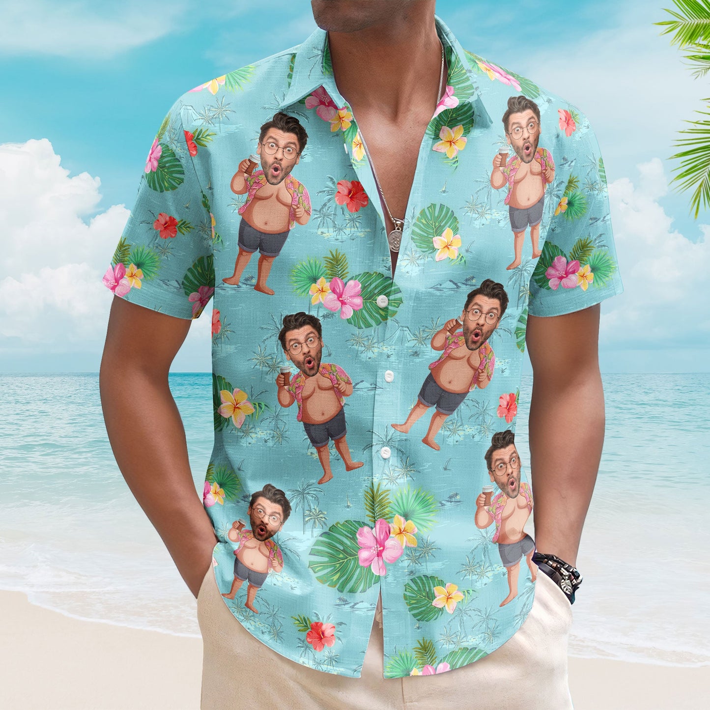 Custom Face Funny - Personalized Photo Hawaiian Shirt