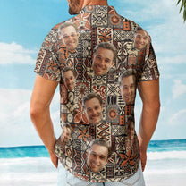 Custom Face Funny Photo Hawaii Tribal For Men, Women - Custom Photo Hawaiian Shirts