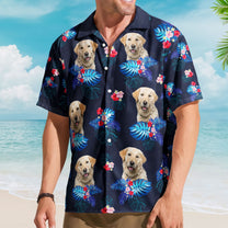 Custom Face Funny Photo Tropical Hibiscus Aloha For Dogs, Cats Lovers - Custom Photo Hawaiian Shirts