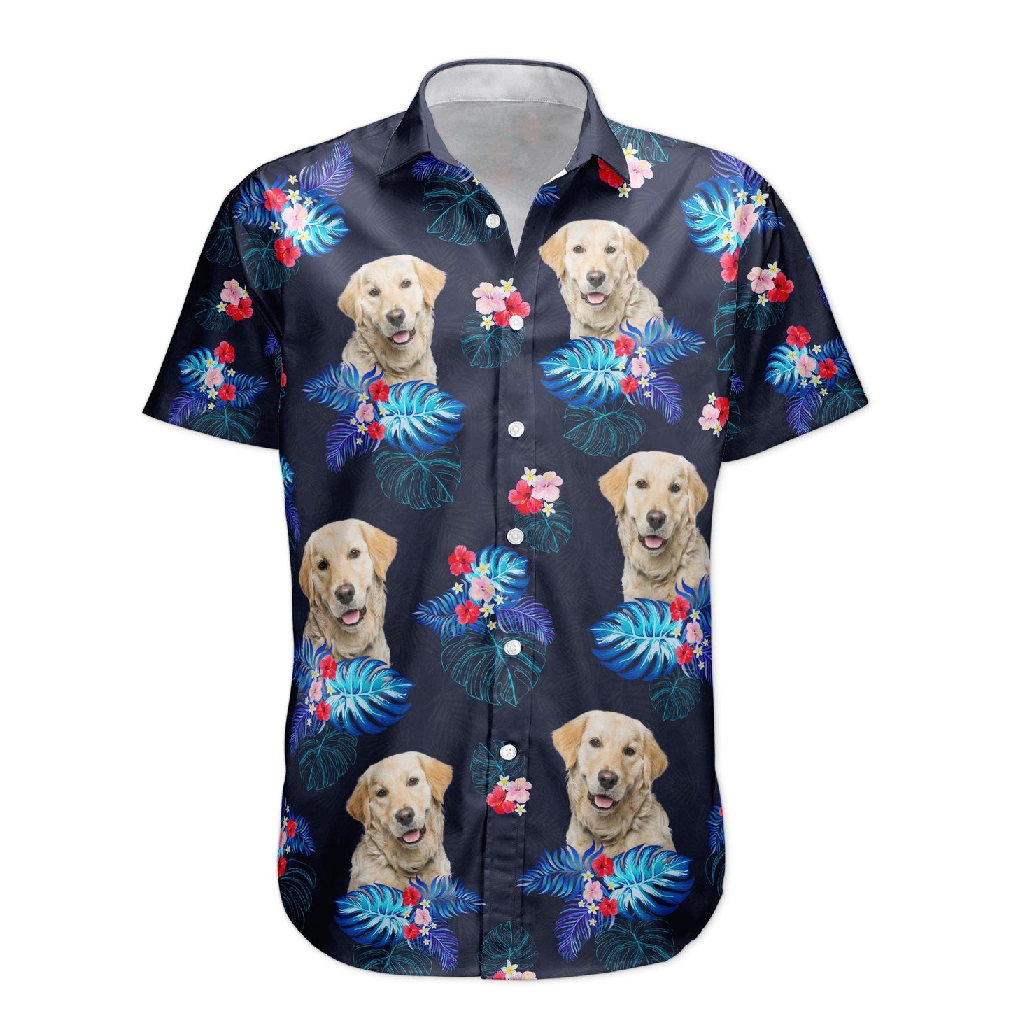 Custom Face Funny Photo Tropical Hibiscus Aloha For Dogs, Cats Lovers - Custom Photo Hawaiian Shirts