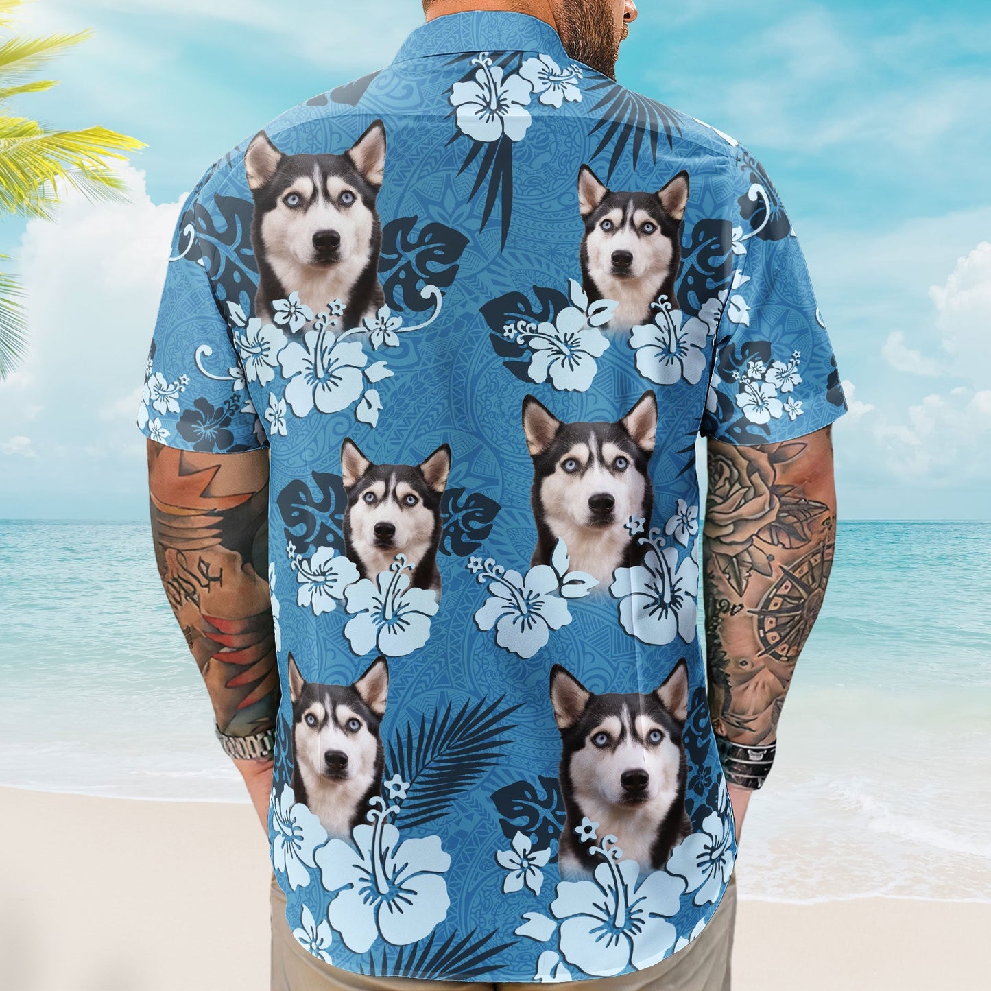 Custom Face Funny Photo Tropical Hibiscus Hawaii Tribal For Men, Women - Custom Photo Hawaiian Shirts