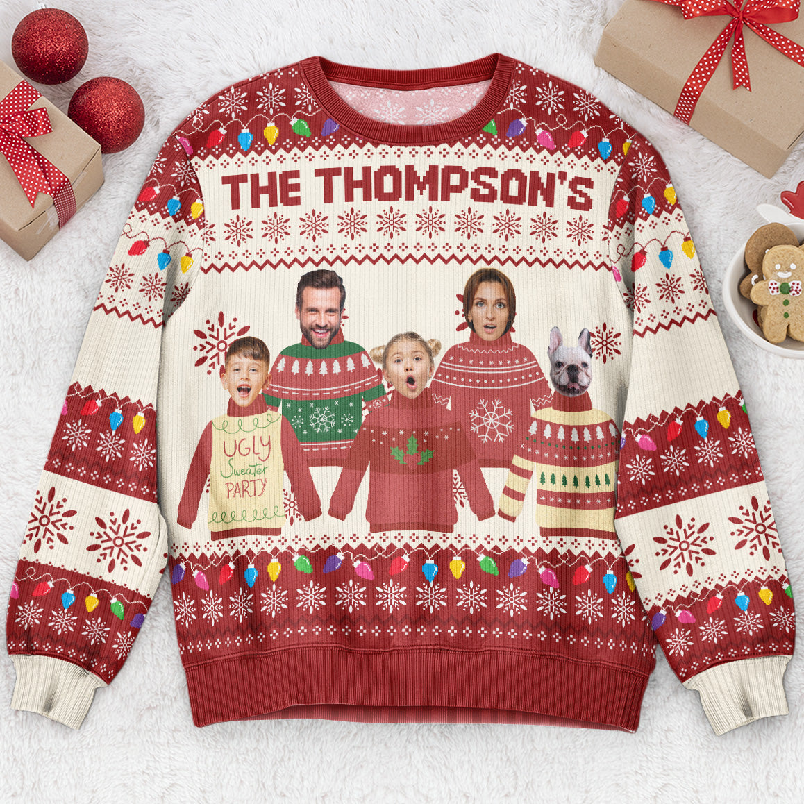 Custom Face Funny Silly Family, Friends, Co-Workers - Personalized Ugly Sweater