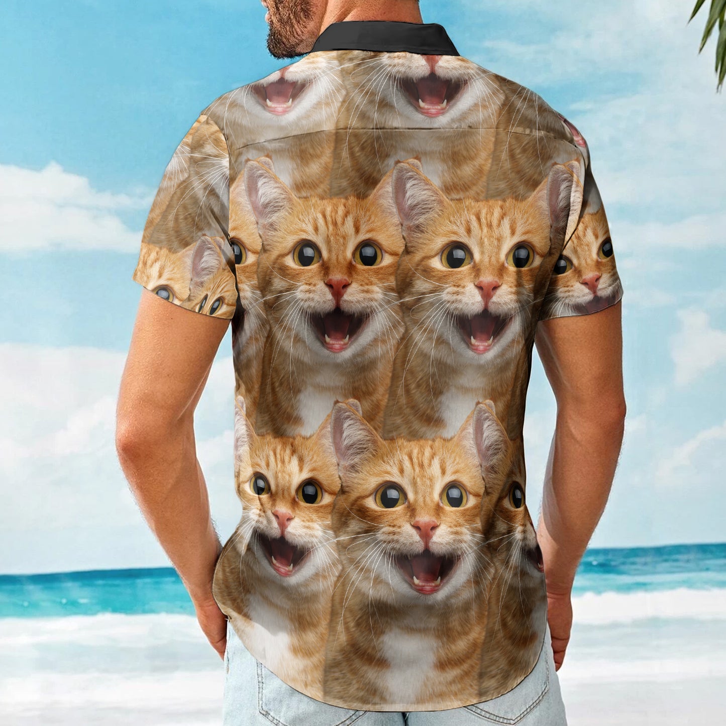 Custom Face Funny Summer For Cat Lovers - Personalized Photo Hawaiian Shirt