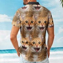 Custom Face Funny Summer For Cat Lovers - Personalized Photo Hawaiian Shirt