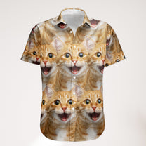 Custom Face Funny Summer For Cat Lovers - Personalized Photo Hawaiian Shirt