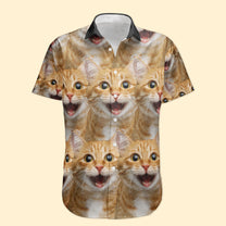 Custom Face Funny Summer For Cat Lovers - Personalized Photo Hawaiian Shirt