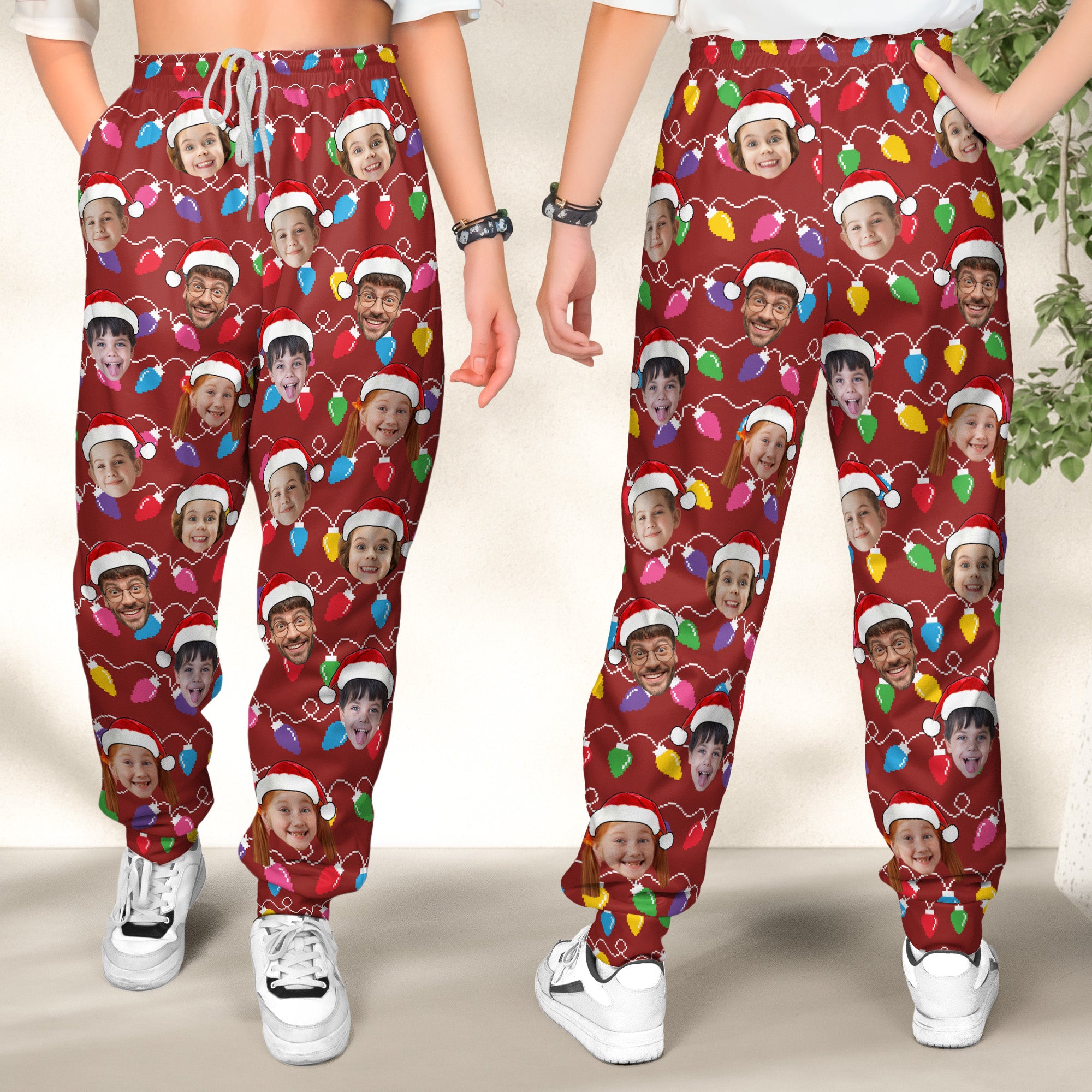 Custom Face Funny Ugly For Family Christmas - Personalized Photo Sweatpants