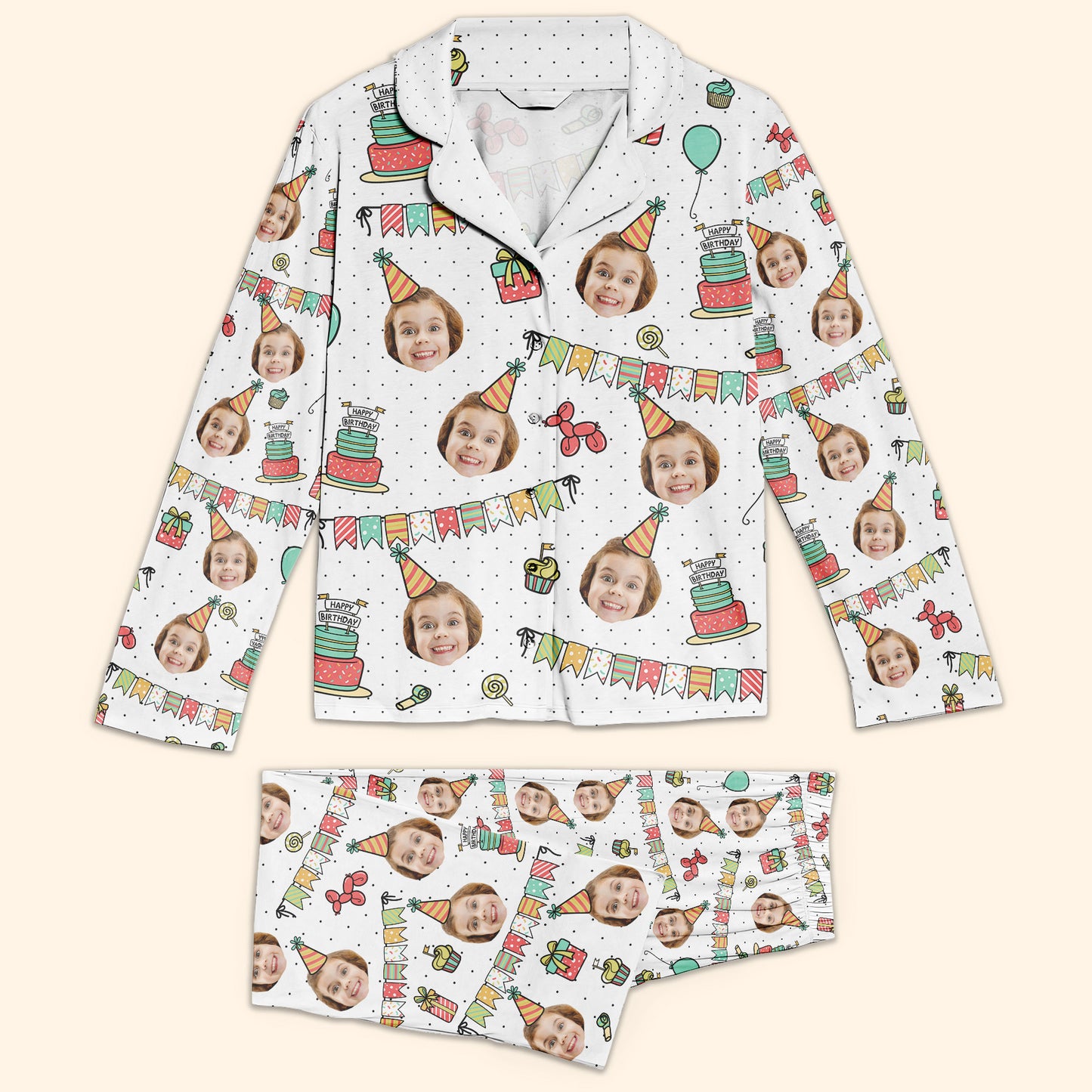Custom Face Happy Birthday Funny For Family, Friends Party - Personalized Photo Women's Pajamas