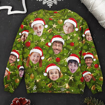 Custom Face I Am A Stupid Christmas Tree Stupid - Personalized Photo Ugly Sweater