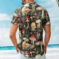 Custom Face Photo Funny With Magic Mushrooms Pattern - Custom Photo Hawaiian Shirts
