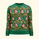 Custom Face Silly Christmas Tinsel - Personalized Photo Ugly Sweater