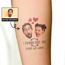 Custom Face Tattoo Couple - Personalized Photo Tattoo