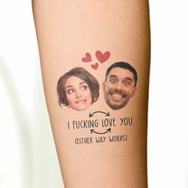 Custom Face Tattoo Couple - Personalized Photo Tattoo