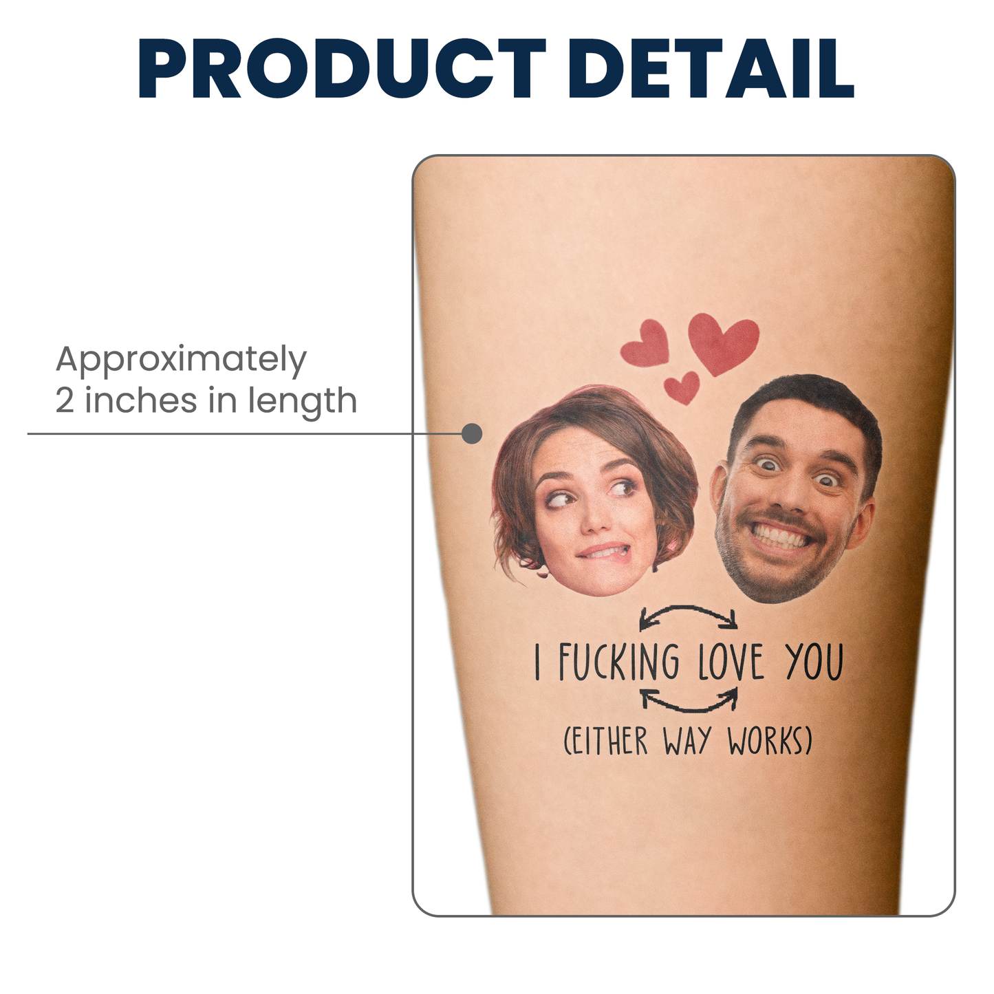 Custom Face Tattoo Couple - Personalized Photo Tattoo