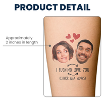 Custom Face Tattoo Couple - Personalized Photo Tattoo