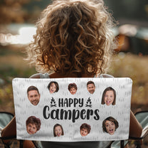 Custom Face With Happy Campers - Personalized Photo Folding Chair Cover